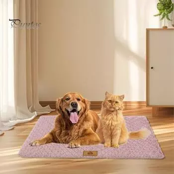 Подушка для кровати для домашних животных, мягкая бархатная подушка для собак, зимнее одеяло для собак, моющийся матрас для сна домашних животных, кровать для кошек и собак S верблюд