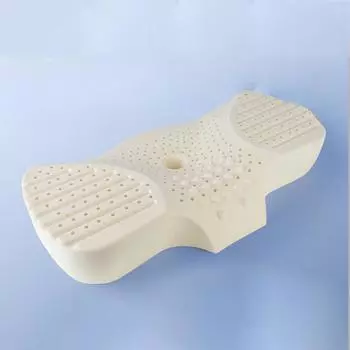 Подушка для кровати из латекса, поддерживающая шейная подушка для лечения боли в шее и плечах, а также для выравнивания позвоночника со съемным чехлом (Серый,Большой) 60x36cm