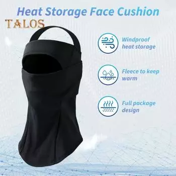 Подушка для лица Балаклава Зимняя ветрозащитная лыжная шапка-капюшон Термоутеплитель для шеи для холодной погоды Велоспорт Лыжи Пеший туризм чёрный