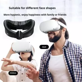 Подушка для лица, лицевой интерфейс для Meta Quest 3, аксессуары, мягкая подушка для лица, сменная силиконовая накладка для лица VR чёрный