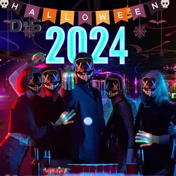 Подушка для лица на Хэллоуин, набор перчаток-скелетов, реалистичные подушки для лица со светодиодами, реквизит для вечеринки на Хэллоуин для мальчиков и девочек F