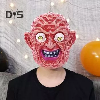 Подушка для лица на Хэллоуин, реалистичный страшный головной убор, праздничный костюм ужасов, аксессуар для карнавала в доме с привидениями арбуз красный