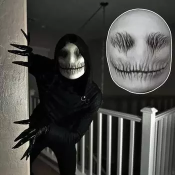 Подушка для лица на Хэллоуин, ужас, тонкая улыбка, чехол для головы, страшный коврик для лица демона, аксессуар для костюма на Хэллоуин