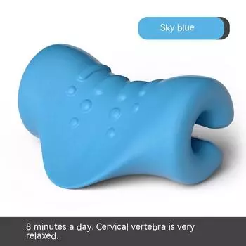 Подушка для массажа шеи J&M Эргономичная подушка для массажа шейного отдела Эргономичная подушка для вытягивания шейного отдела плеч и шеи Расслабляющее средство для облегчения боли синий