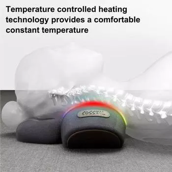 Подушка для массажа шеи, облегчение боли в глубоких тканях, подушка для шеи с подогревом от USB светло-серый