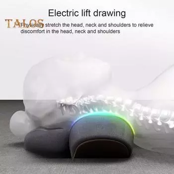 Подушка для массажа шеи с подогревом 3 в 1 Подушка для снятия боли Ортопедическая подушка с эффектом памяти Подушка для шеи для улучшения сна Удобный массажер для шеи чёрный