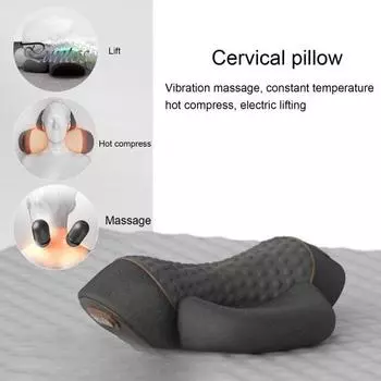 Подушка для массажа шеи с подогревом 3 в 1 Подушка для снятия боли Ортопедическая подушка с эффектом памяти Подушка для шеи для улучшения сна Удобный массажер для шеи чёрный