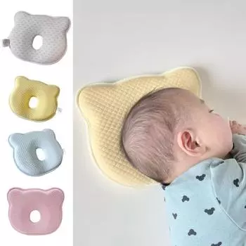 Подушка для младенцев, эргономичная, предотвращает появление плоских головок, портативная, очаровательная, из пены с эффектом памяти, подушка для шеи для малышей, для спальни C