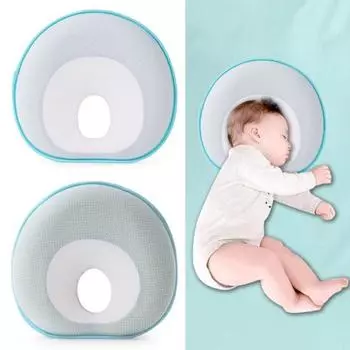 Подушка для младенцев эргономичная вогнутая эластичная пена с эффектом памяти, формирующая голову, поддержка шеи 0-1 лет, подушка для сна для новорожденных, товары для дома синий