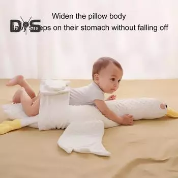 Подушка для младенцев с ремешком безопасности, в форме гуся, для сна, помощник во сне, предотвращает рвоту молоком, поддерживает руки, успокаивает ребенка, игрушки для сна, шея жёлтый