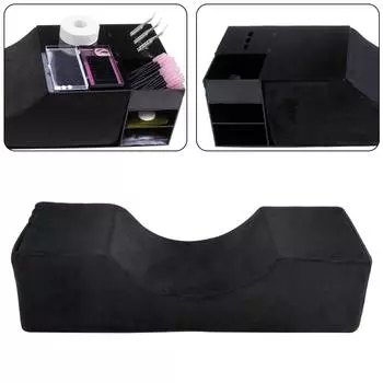 Подушка для наращивания ресниц, мягкая прививка ресниц, макияж, салон, пена с эффектом памяти, поддержка шеи, профессиональная с карманом серый