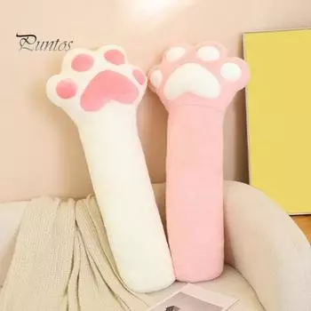 Подушка для ног для спящих на боку, длинная подушка в виде кошачьей лапки, эластичная, полностью наполняющая, плюшевая игрушка, диван, кровать, украшение для дивана, праздничная подушка для сна в офисе, автомобильное сиденье чёрный