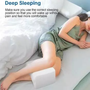 Подушка для ног Удобная подушка для колена из пены с эффектом памяти, прочная поддерживающая подушка для ног для тех, кто спит на боку белый