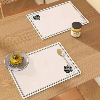 Подушка для обеденного стола Высококачественный легкий роскошный жаростойкий коврик Противоожоговая подставка для столовых приборов в западном стиле Водонепроницаемый маслостойкий простой современный кожаный коврик для столовых приборов 30*45cm