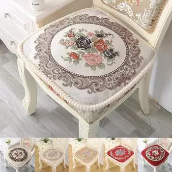 Подушка для обеденного стула в Европе, домашний диван, декоративная жаккардовая вышитая подушка для обеденного стула Cojines De Lujo Para Sofa De Lujo 46x43cm