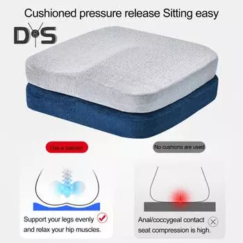 Подушка для офиса, сидячая, нескользящая, мягкая, утолщенная, с эффектом памяти, из пены с эффектом памяти, для студента, длительного сидения, ишиас, для облегчения боли в спине, стулья, сиденье чёрный