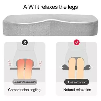 Подушка для офиса, сидячая, нескользящая, мягкая, утолщенная, с эффектом памяти, из пены с эффектом памяти, для студента, длительного сидения, ишиас, для облегчения боли в спине, стулья, сиденье серый