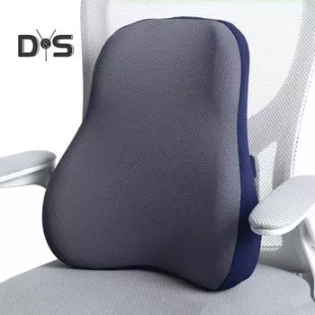 Подушка для офисного стула Мягкая пена с эффектом памяти Подушка для поясничной поддержки Облегчение боли в пояснице Эргономичная подушка для поддержки спины Поезда Самолеты Грузовики Автомобили Путешествие темно-синий