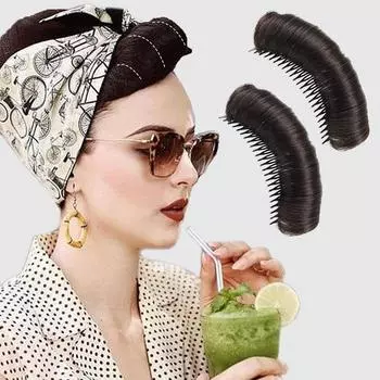 Подушка для парика, стабильная, удобная, высокотемпературная вставка из волокна, расческа, невидимая пушистая подушечка для волос для женщин