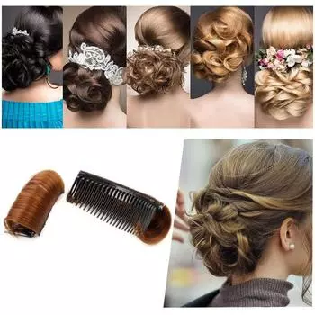 Подушка для парика, стабильная, удобная, высокотемпературная вставка из волокна, расческа, невидимая пушистая подушечка для волос для женщин 10cm естественный