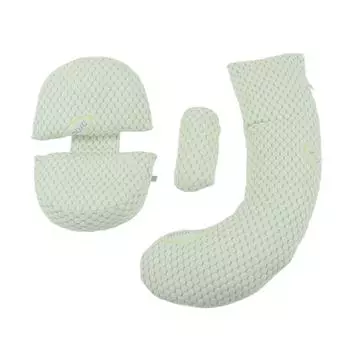 Подушка для поддержки беременных, регулируемая, съемная, в форме буквы U, подушка для поддержки беременных для сна, белая зелёный