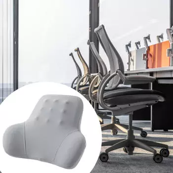 Подушка для поддержки поясницы, эргономичная подушка для стула для путешествий, дома, офиса, кресла-реклайнера серый