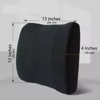 Подушка для поддержки поясницы, подушка для спины, спинка для домашнего офисного кресла, автомобильного сиденья чёрный
