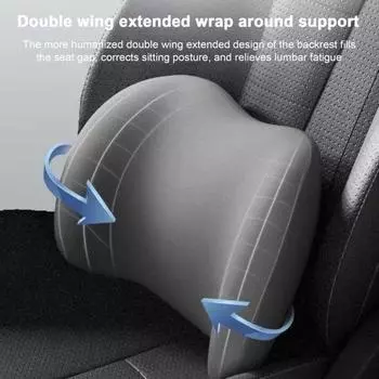 Подушка для поддержки поясницы в автомобиль, комплект подушек для шеи, подушка с эффектом памяти для облегчения боли в шее и спине, регулируемый ремень, дорожная подушка для офисного кресла, автомобильное сиденье небесно-голубой