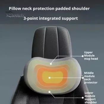 Подушка для поддержки поясницы в автомобиль, комплект подушек для шеи, подушка с эффектом памяти для облегчения боли в шее и спине, регулируемый ремень, дорожная подушка для офисного кресла, автомобильное сиденье чёрный