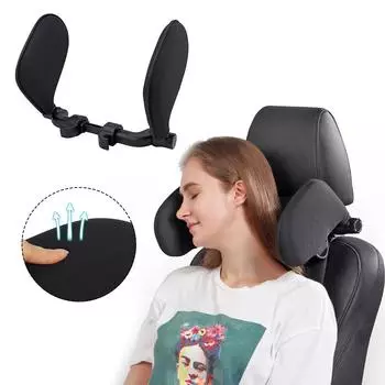 Подушка для поддержки шеи для детей и взрослых, дорожная подушка для сна, сетчатая ткань, подголовник для автокресла, боковая поддержка головы, телескопическая чёрный