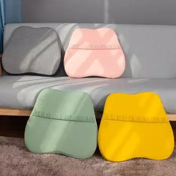 Подушка для поддержки талии из пены с эффектом памяти. Дышащая износостойкая эргономичная конструкция. Моющаяся подушка для поддержки поясницы. лимонно-желтый