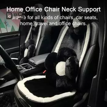 Подушка для подголовника автомобиля, мягкая и стильная черно-белая подушка для поддержки шеи с цветком для комфортного путешествия белый