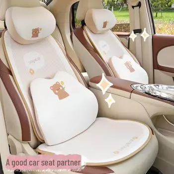 Подушка для подголовника автомобиля в виде милого медведя-тюльпана - подушка для шеи из пеноматериала с эффектом памяти Front Row