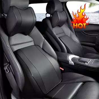 Подушка для подголовника для шеи автомобиля, подушка для поддержки головы, автомобильная дышащая пена с эффектом памяти, медленная защита от отскока, универсальная автомобильная подушка для поясницы