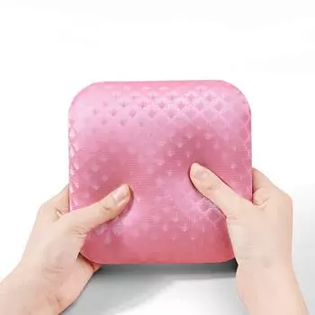 Подушка для подлокотника мастера по маникюру Подушка квадратной формы Подлокотник для ногтей Нескользящая Подставка для ногтевого салона Маникюр розовый
