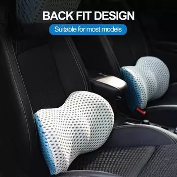 Подушка для поясничной поддержки Эргономичная пена с эффектом памяти Дышащая сетка Подушка для облегчения боли в пояснице Офисный стул Диван Автомобильное сиденье Кресло Поддержка спины кровати чёрный