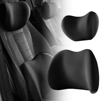 Подушка для поясничной поддержки подголовника автомобиля Эргономичный дизайн Простая установка Индивидуальная подгонка под поясничную поддержку автомобиля с регулируемыми ремнями Headrest чёрный