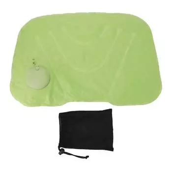 Подушка для поясничной поддержки Удобная поддержка Снимает усталость Легкая Надувная поясничная подушка кнопочного типа Green