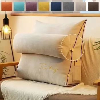 Подушка для поясницы Fashions Reading с треугольной спинкой и подголовником, мягкая и удобная для диванов-кроватей, для домашнего интерьера 45x45x20cm