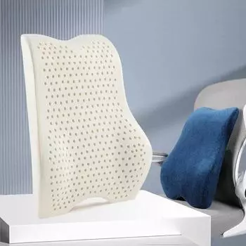 Подушка для поясницы из натурального латекса для офисной работы, долговременная поясничная подушка для снятия усталости талии, автомобильная спинка 45x39x11cm