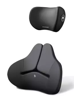 Подушка для поясницы Meikaso, поясничная поддержка, подушка для шеи, модная спинка, автомобильная подушка, подушка для талии, подушка для шеи, подушка для вождения, подголовник чёрный