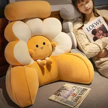 Подушка для поясницы с изображением цветов и животных из мультфильмов, подушка для офисного кресла, подушка для защиты талии, подушка для кровати, дивана, спинки для чтения, подушка для поясницы 60x75cm