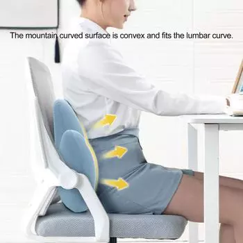 Подушка для поясницы в автомобиль, подушка для спины из пеноматериала с эффектом памяти и многозонной поддержкой, эргономичная подушка для талии в кресло розовый