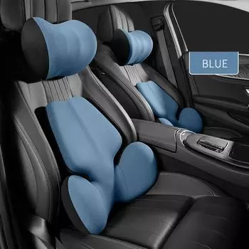 Подушка для поясницы в автомобиле с эффектом памяти, автоматическая подушка для шеи, поддержка талии, съемная, моющаяся, универсальная, подголовник для автомобильного сиденья