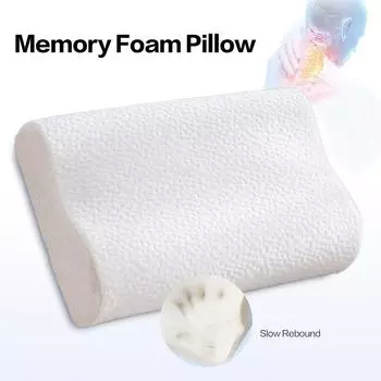 Подушка для постельного белья из пены с эффектом памяти, 1 шт., 50*30 см, защитная подушка с волнистой формой шеи, медленный отскок, подушки для сна, расслабление шейного отдела позвоночника 50x30cm белый