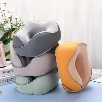 Подушка для путешествий, эргономичная, снимает усталость, мягкая, уникальная, подставка для поезда, защита шеи, U-образный ворс для сна зелёный