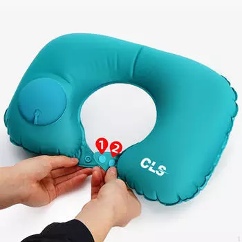Подушка для путешествий автоматическая надувная поддержка шеи удобная U-образная самонадувающаяся для офисного поезда Peacock Blue
