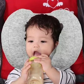 Подушка для путешествий для младенцев 2 в 1, съемная конструкция, регулируемая ширина, подушка для поддержки шеи и головы младенца небесно-голубой