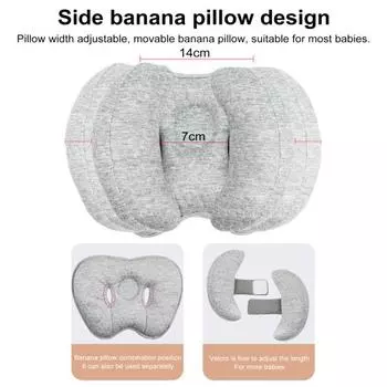 Подушка для путешествий для младенцев 2 в 1, съемная конструкция, регулируемая ширина, подушка для шеи младенца серый