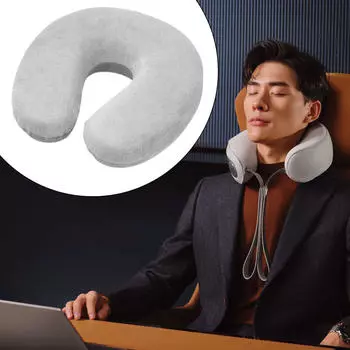 Подушка для путешествий Элегантная мягкая женская мужская шея для кемпинга, самолета, автомобиля, пешего туризма светло-серый